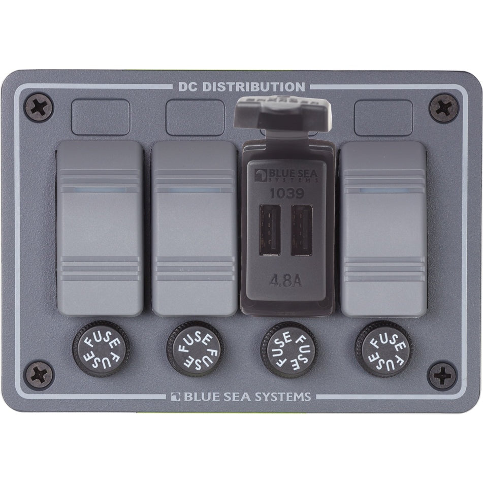 Blue Sea System 1039 12/24V DUAL USB CHARGER CONTURA MOUNT - Boatyard Malaysia
