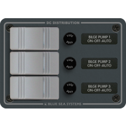 Blue Sea System 8665 WATER-RESISTANT BILGE PANEL 3 CONTURA SWITCHES - Boatyard Malaysia