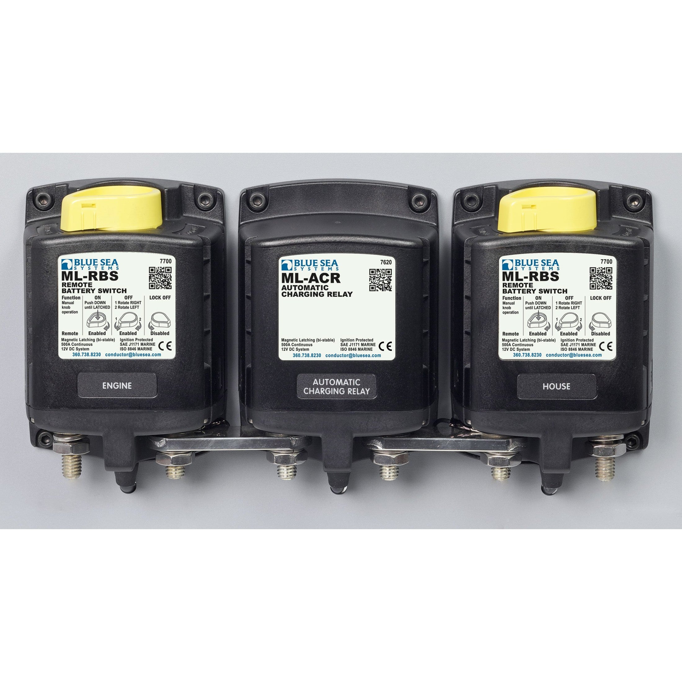 Blue Sea System 7623100 ML ACR CHARGING RELAY WITH MANUAL - Boatyard Malaysia