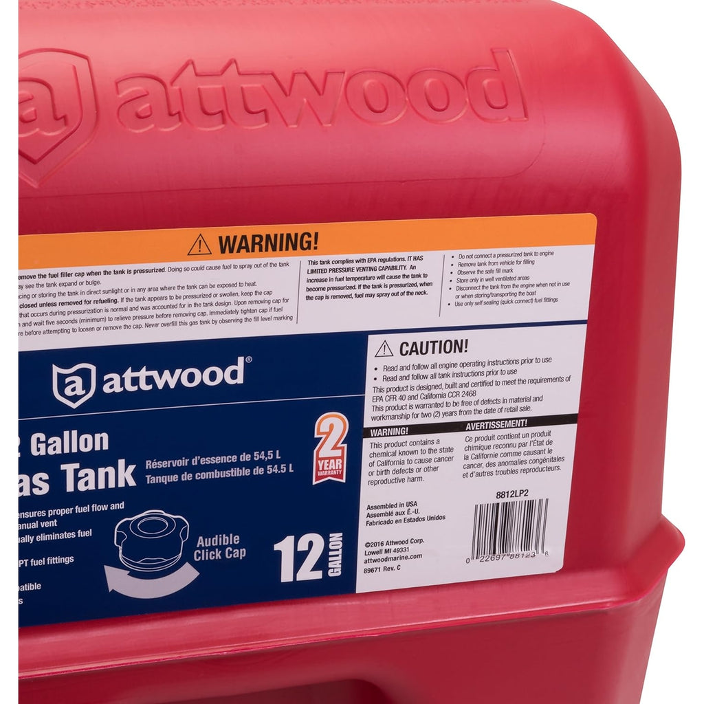 Attwood Portable Fuel Tank - 12 Gallon w/o Gauge - Boatyard Malaysia