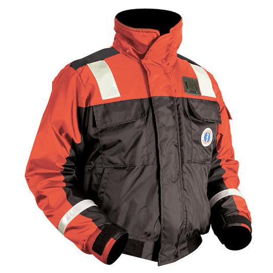 Mustang Classic Flotation Bomber Jacket With Solas Tape - Orange/Black - Small