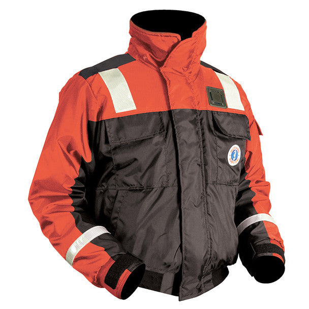 Mustang Classic Flotation Bomber Jacket With Solas Tape - Orange/Black - Small boatyardmalaysia