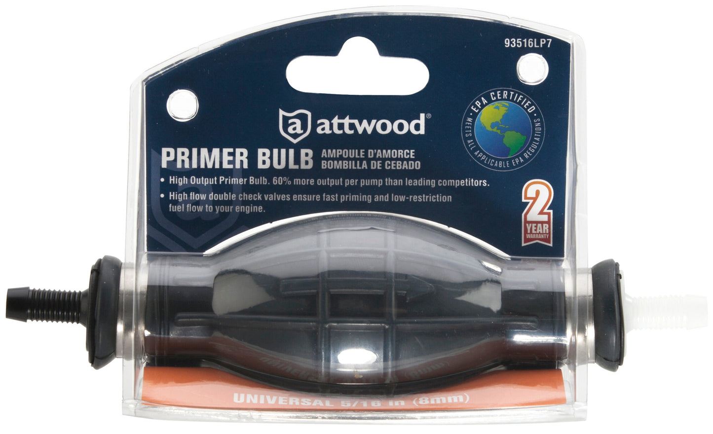 Attwood Primer Bulb 5/16" Inner Diameter Hose