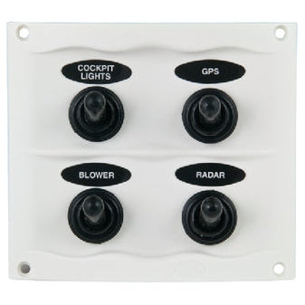 Waterproof Switch Panel 4 Switch White boatyardmalaysia