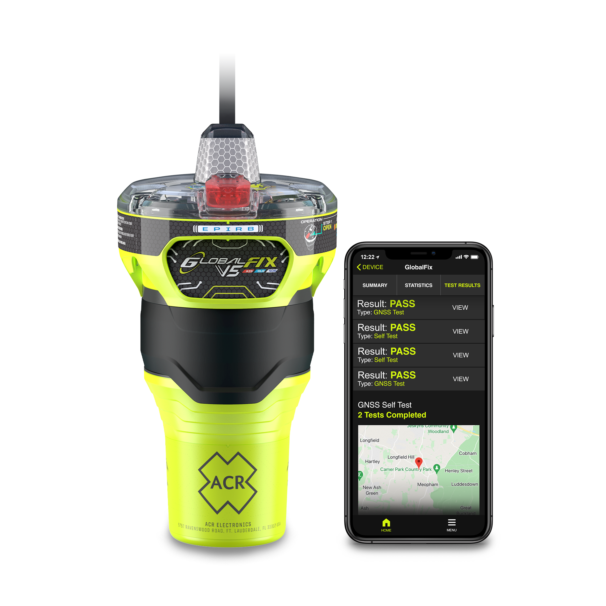 ACR Electronics GlobalFix™ V5 Cat 1 GPS AIS EPIRB with Return Link Service & Mobile App - Boatyard Malaysia