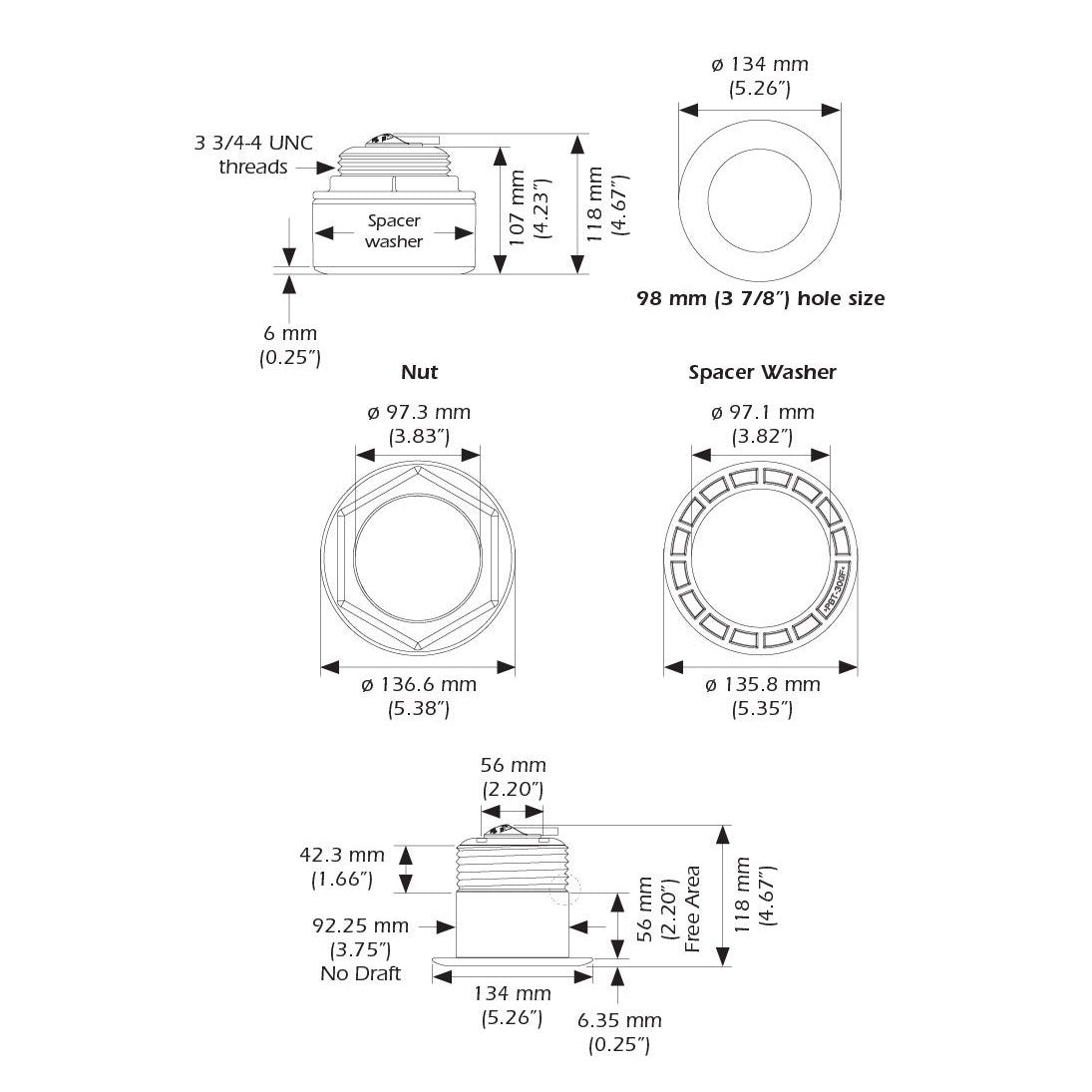 Airmar Technology B175c-0-h 0d Tilt High Chirp With Mm Connector - Boatyard Malaysia