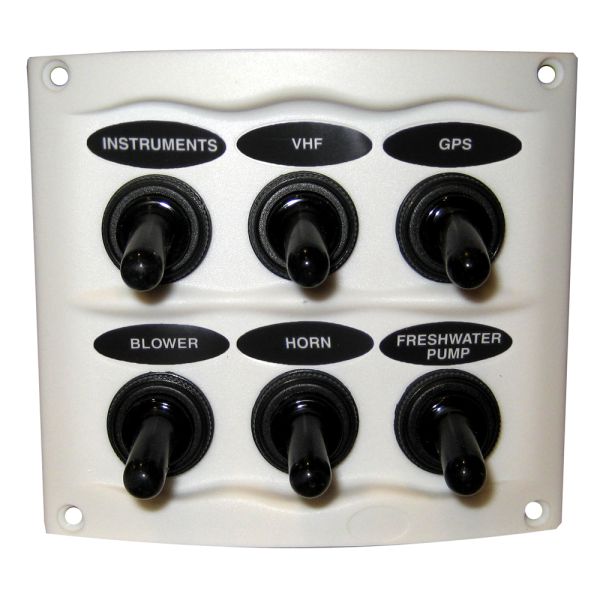 White Waterproof Panel with 6 Switches White boatyardmalaysia