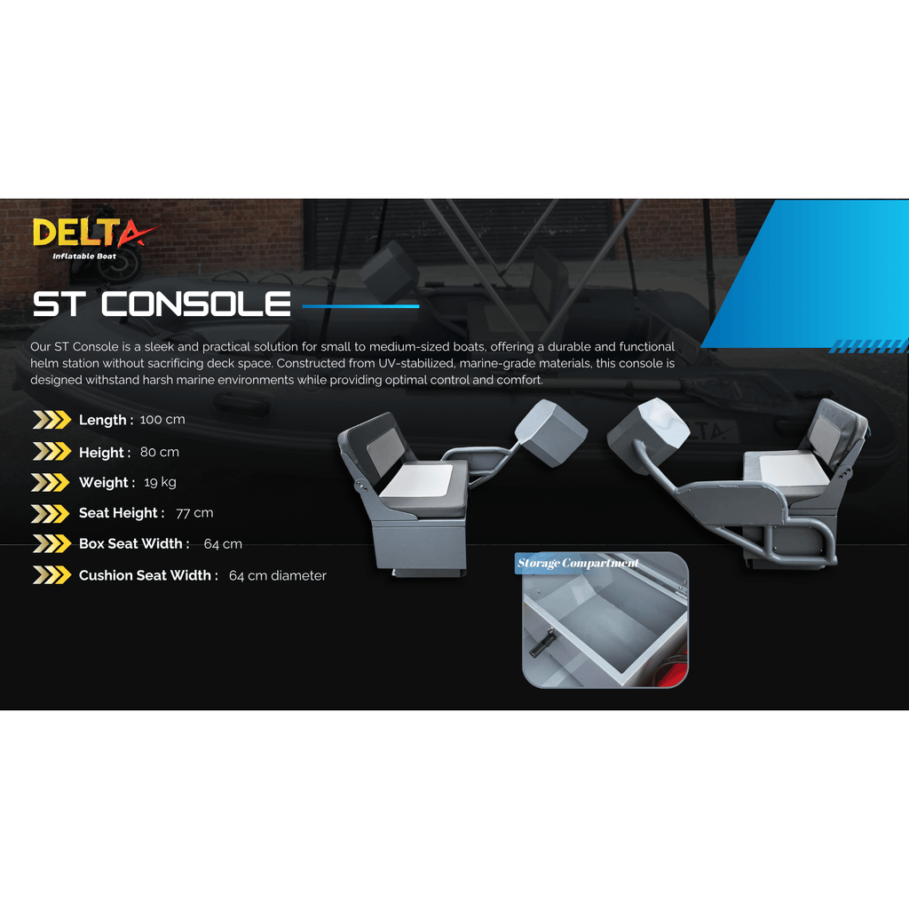 Delta AL 360 Rigid Inflatable Boat with 2-Bow Bimini & ST Console boatyardmalaysia