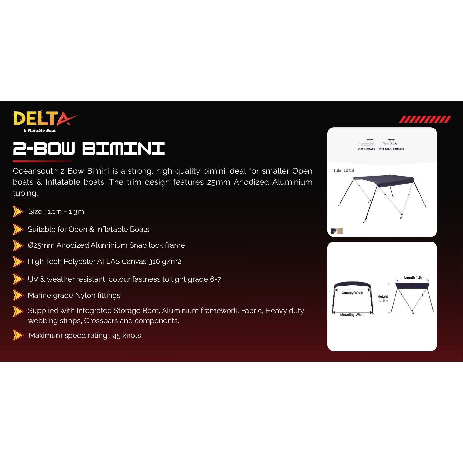 Delta AL 330 Rigid Inflatable Boat with 2-Bow Bimini & ST Console boatyardmalaysia