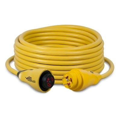 Marinco CS30-50 EEL Shore Power Cordset 30A 125V 50' Yellow - Boatyard Malaysia