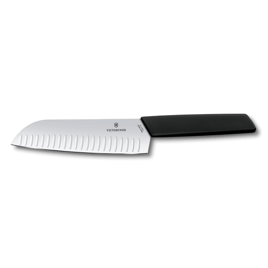 Swiss Modern Santoku Knife 17cm Black boatyardmalaysia