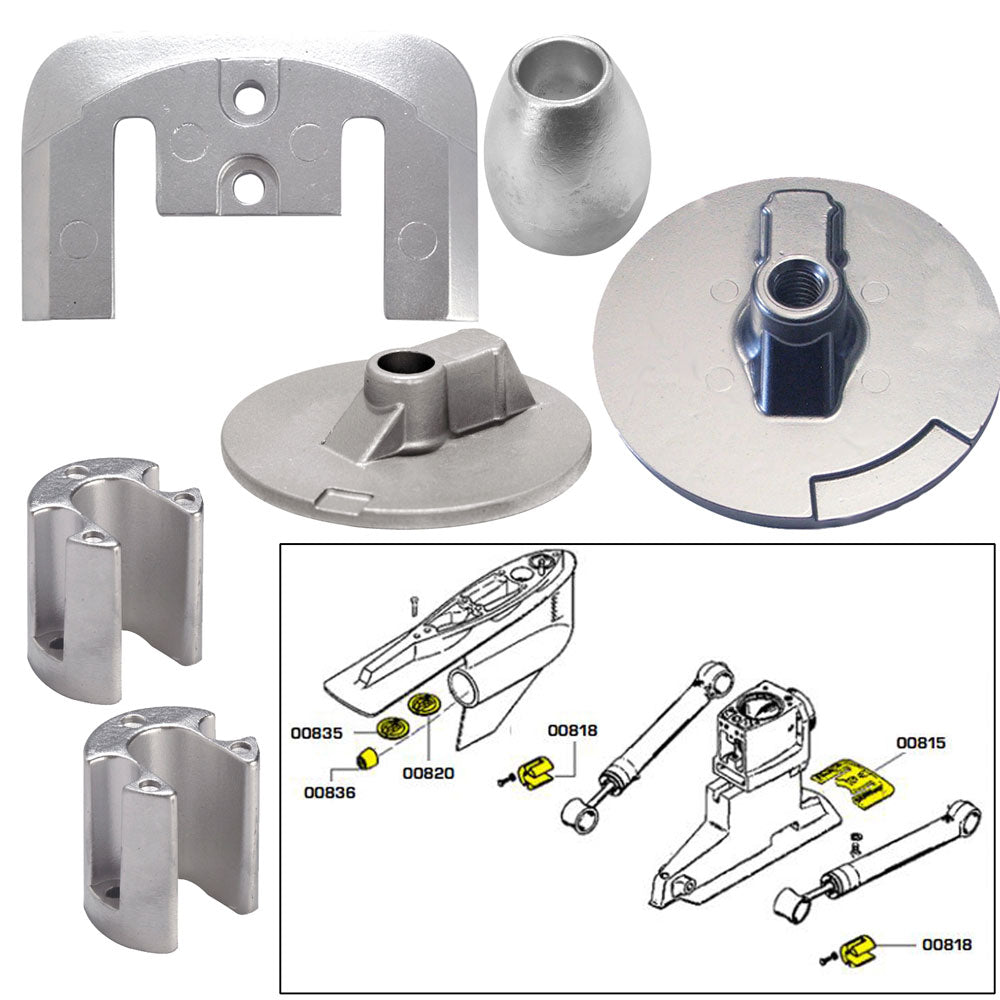 Tecnoseal Anode Kit Merc Bravo 3 2004-Present W/ Hardware - Boatyard Malaysia