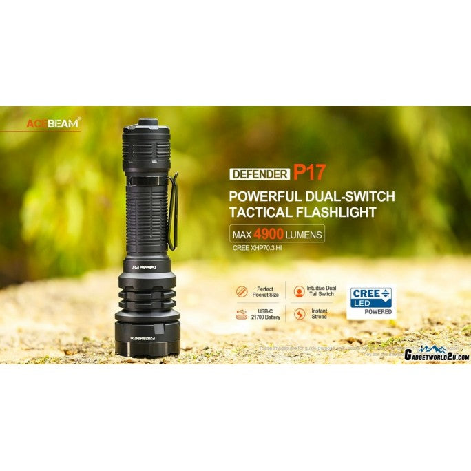 P17 CREE XHP70.3 HI LED 4900 Lumens Tactical Flashlight boatyardmalaysia