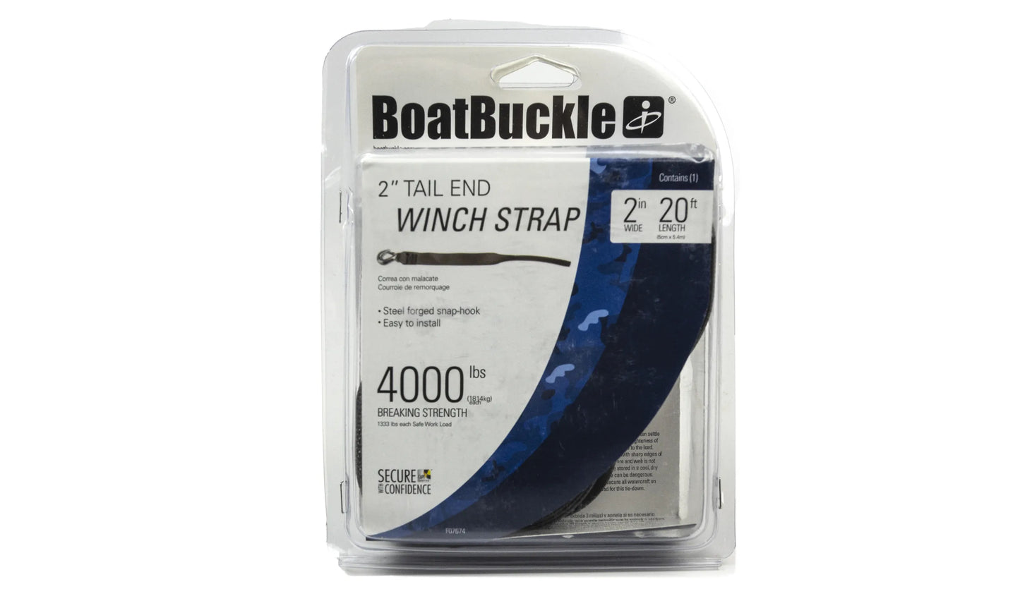 BOATBUCKLE WINCH STRAP W/ TAIL END 2" X 20'