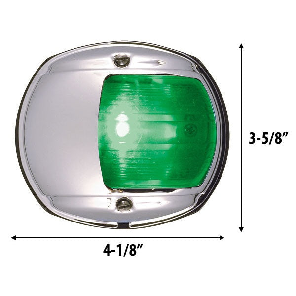 PERKO Led Side Light 12V Green W/ Chrome Plated Brass boatyardmalaysia