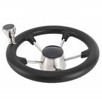 Marine Steering Wheel 5-Spoke 13-1/2 Inch Stainless Boat Steering Wheel with Knob