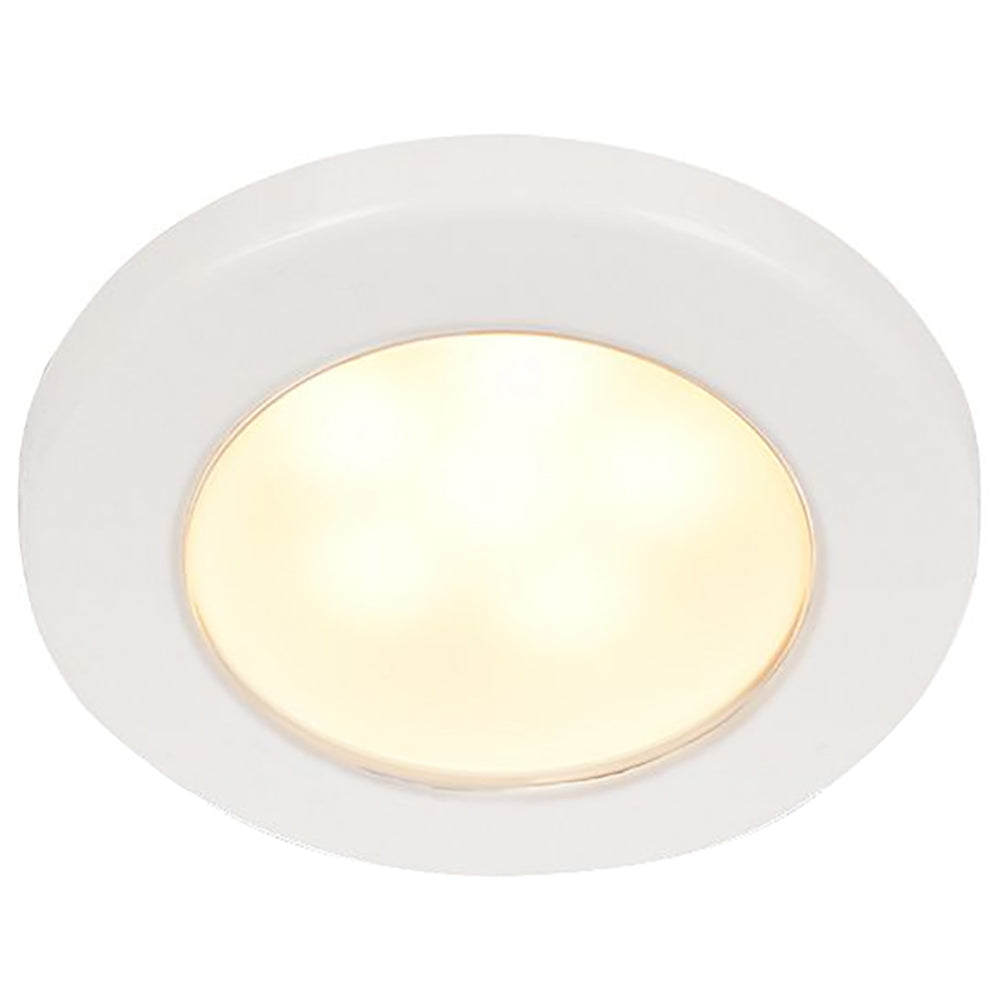 Hella Marine EuroLED 75 3" Round Screw Mount Down Light - Warm White LED - White Plastic Rim - 24V - Boatyard Malaysia