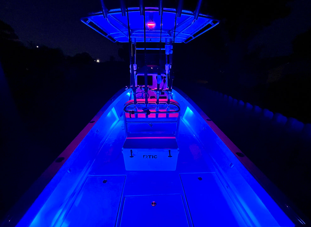 Black Oak Led Low Pro™ Marine Spreader Light Blue Led - Bracket Mount - Boatyard Malaysia
