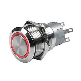 BEP Push Button Switch 24V Momentary On /Off Red Led boatyardmalaysia