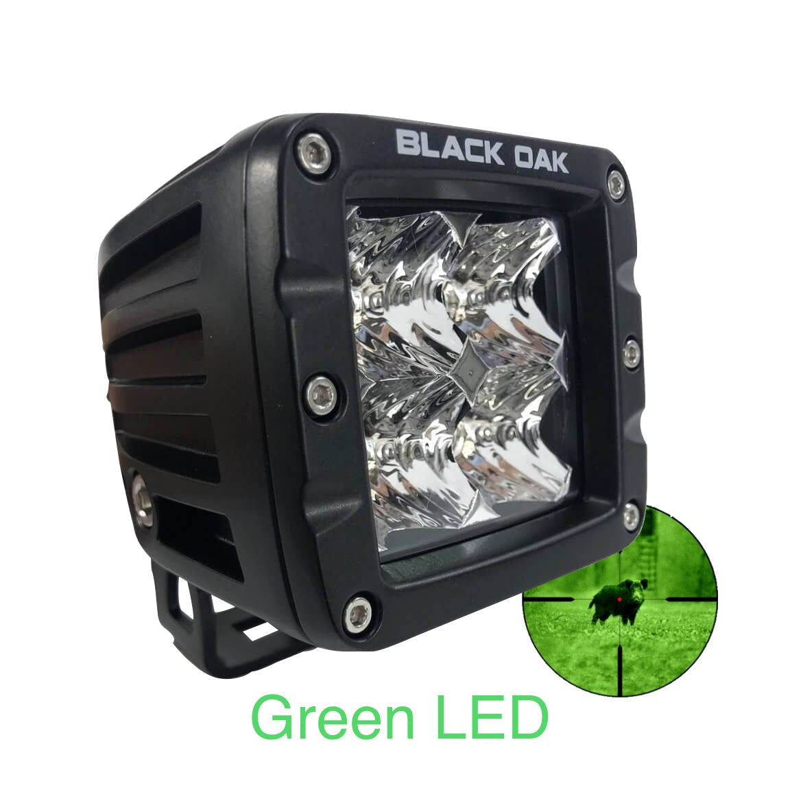 Black Oak 2" Hog Hunting Green Led Pod Light boatyardmalaysia