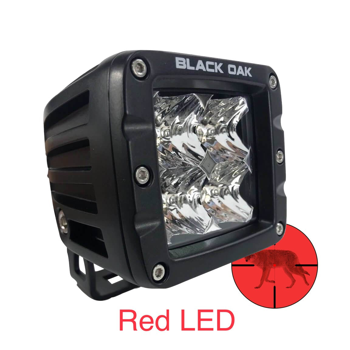 Black Oak 2" Predator Red Led Pod Light boatyardmalaysia