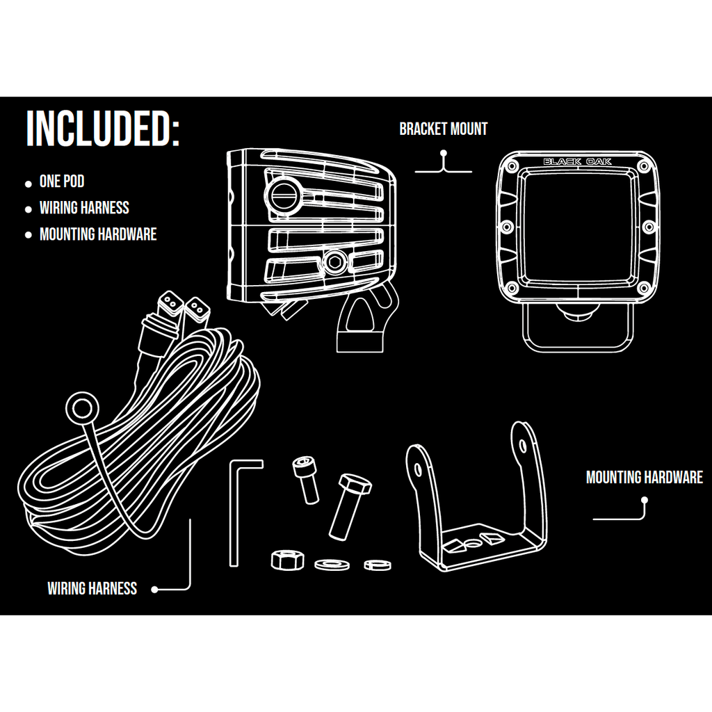 Black Oak 2" Predator Red Led Pod Light boatyardmalaysia