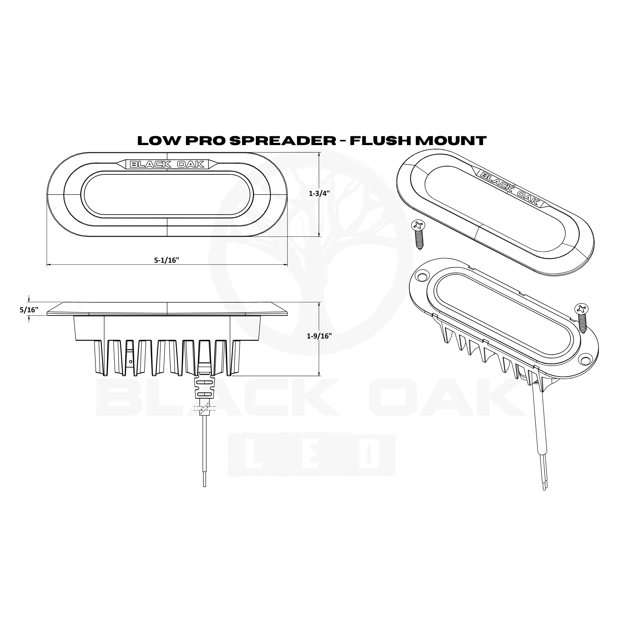 Black Oak Low Pro Flush Black Housing Red Led boatyardmalaysia
