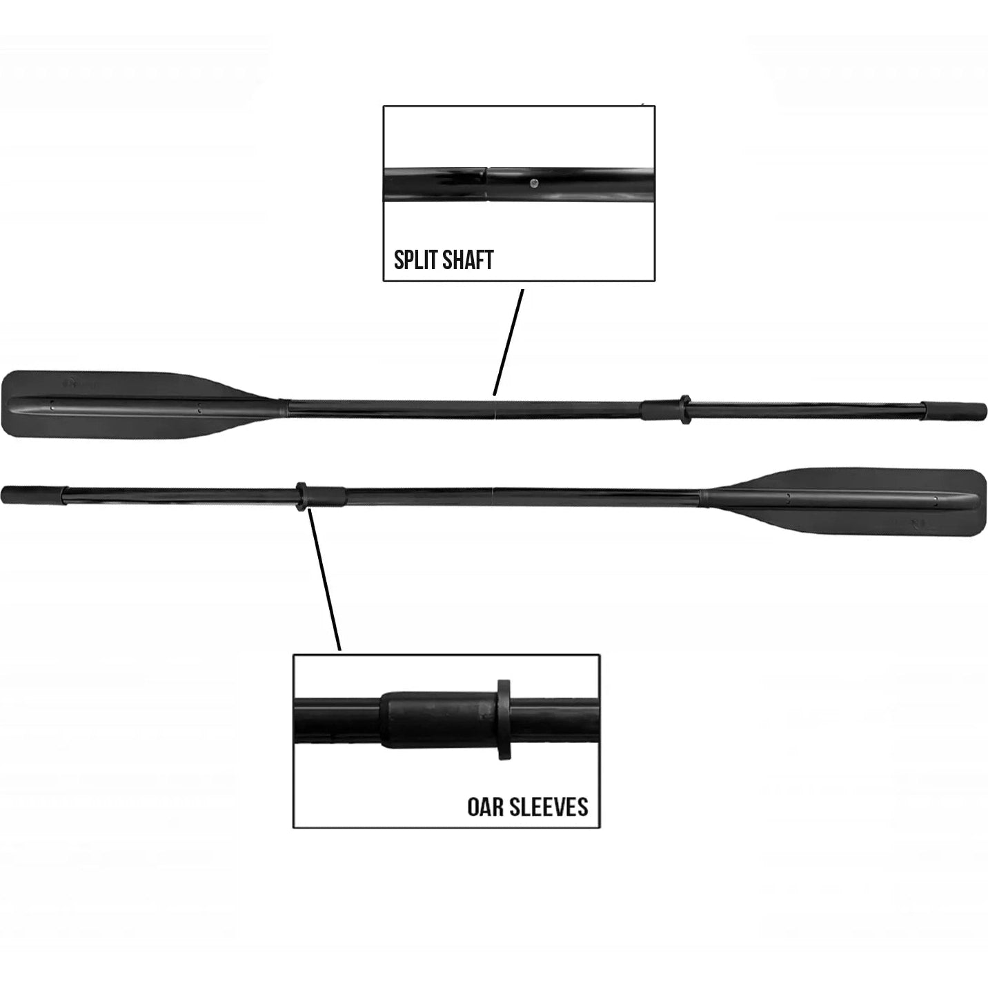 Flat Blade Oars Two Parts boatyardmalaysia
