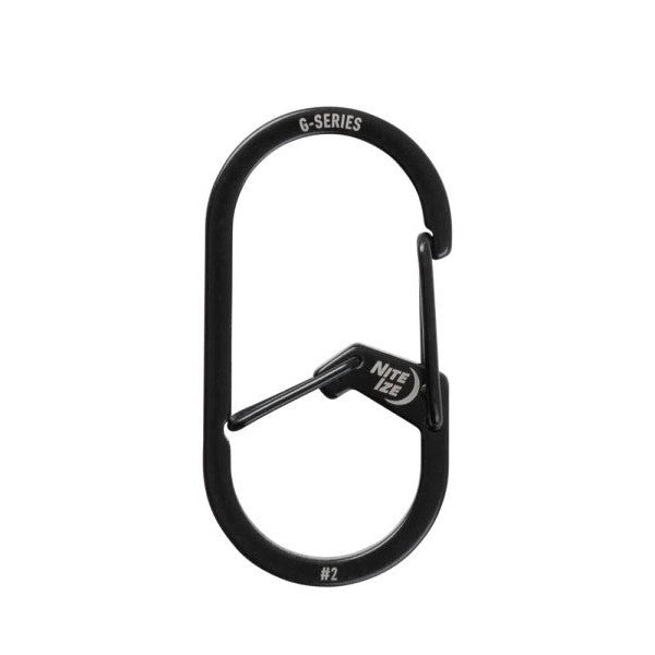 NITE IZE G-SERIES DUAL CHAMBER CARABINER #2 BLACK GS2-01-R6 boatyardmalaysia