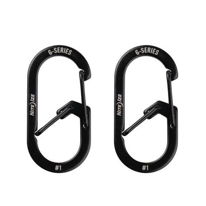 NITE IZE G-SERIES DUAL CHAMBER CARABINER #1 2PC PACK BLACK GS1-01-2R6 boatyardmalaysia