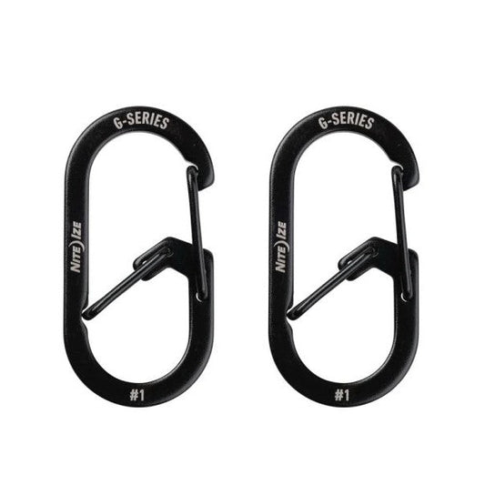 NITE IZE G-SERIES DUAL CHAMBER CARABINER #1 2PC PACK BLACK GS1-01-2R6 boatyardmalaysia