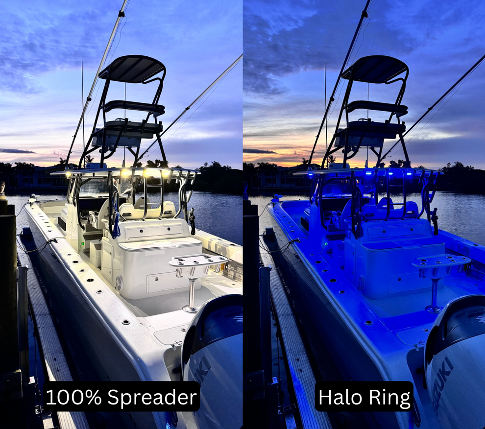 Black Oak Led Low Pro™ Marine Spreader Light Blue Led - Bracket Mount - Boatyard Malaysia