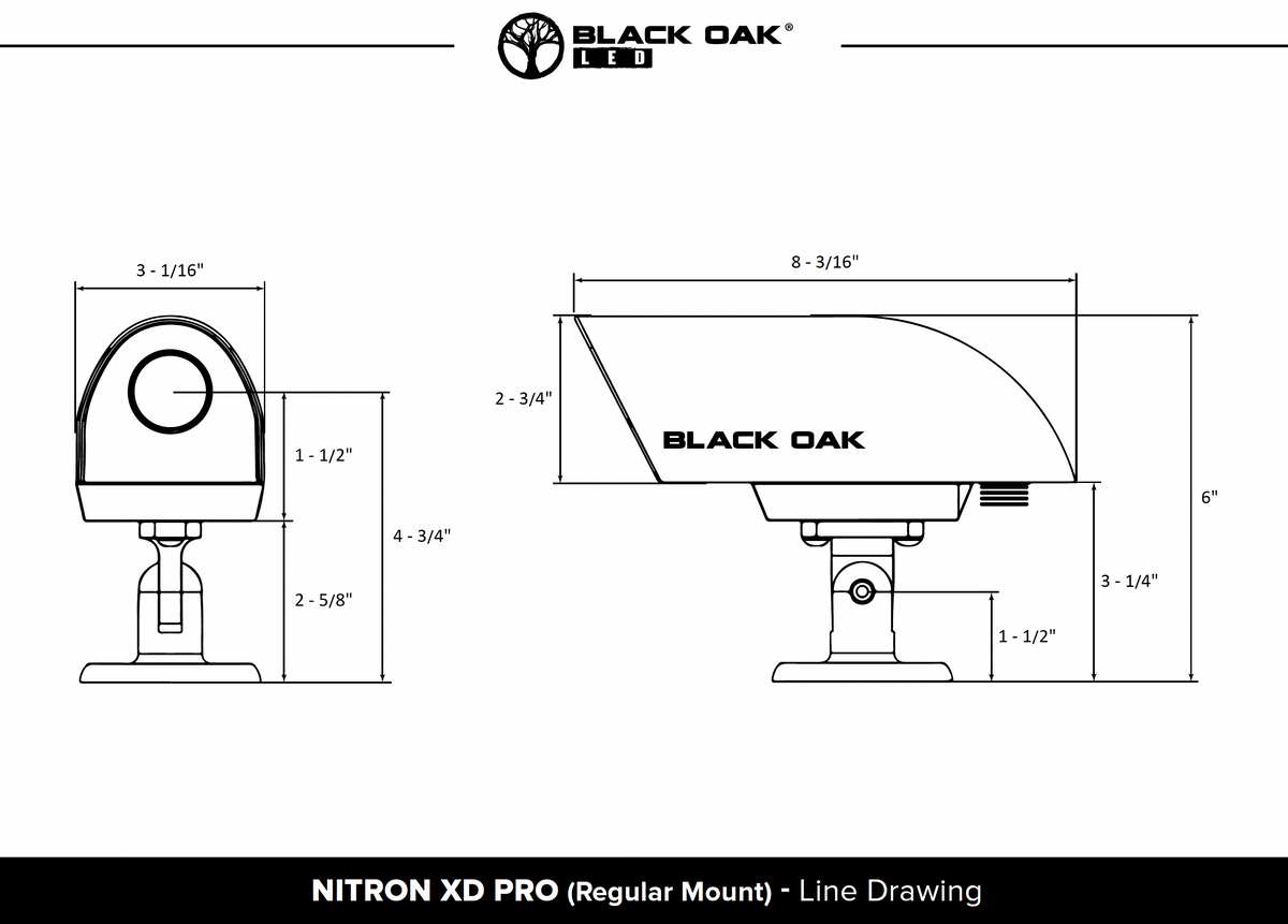 Black Oak Led Nitron XD Pro HDMI 4" Tall Base White - Boatyard Malaysia