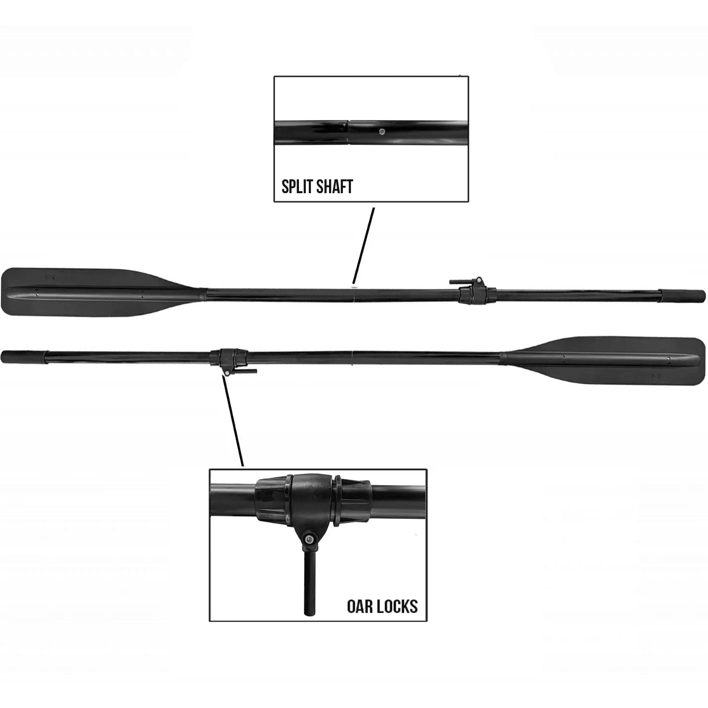 Flat Blade Oars Two Parts boatyardmalaysia