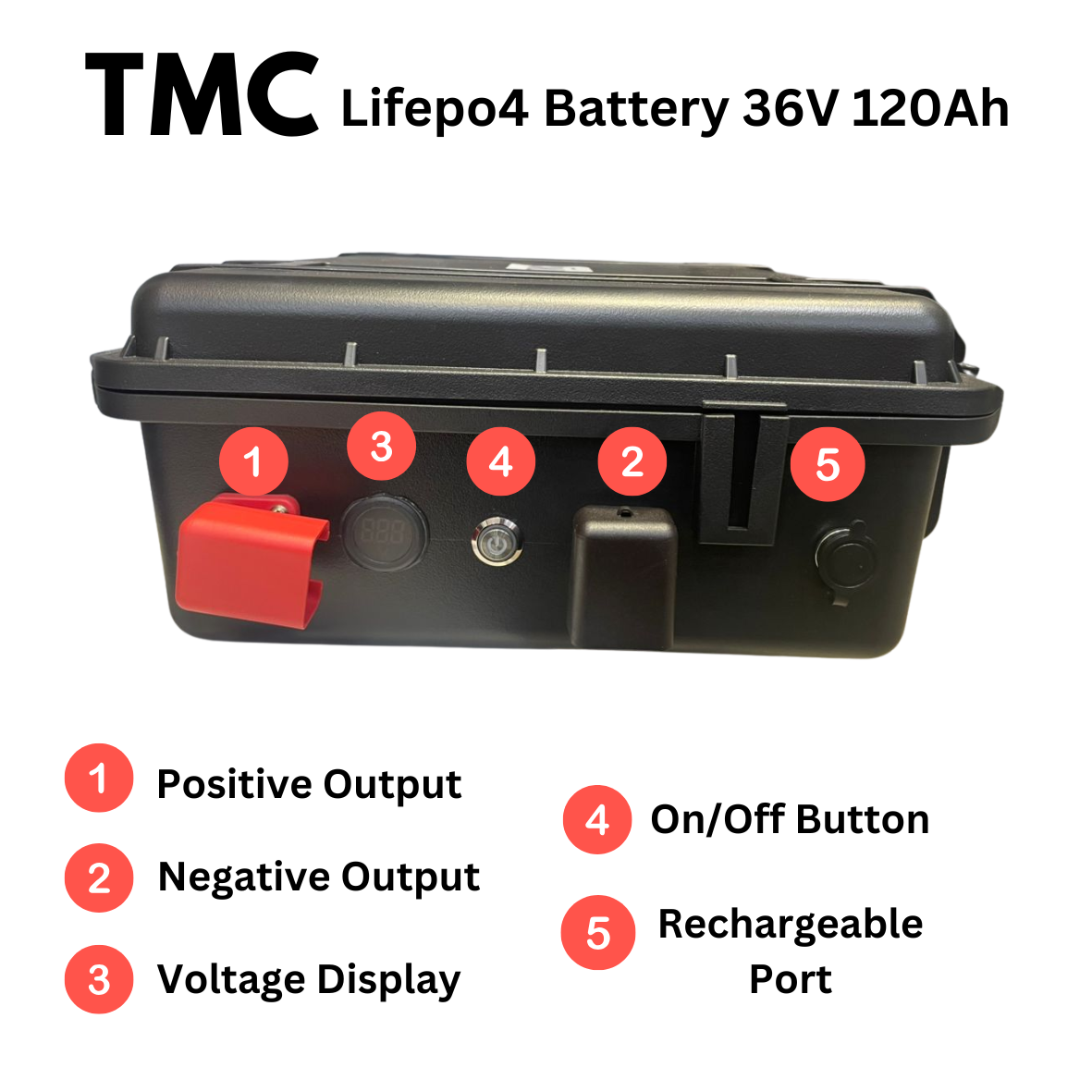 LIFEPO 4 Lithium Ion Battery 120 AH 36V boatyardmalaysia