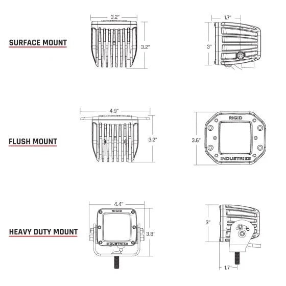 Rigid Industries D-Series Pro Hybrid Flood Surface Mount 2 Lights - Boatyard Malaysia