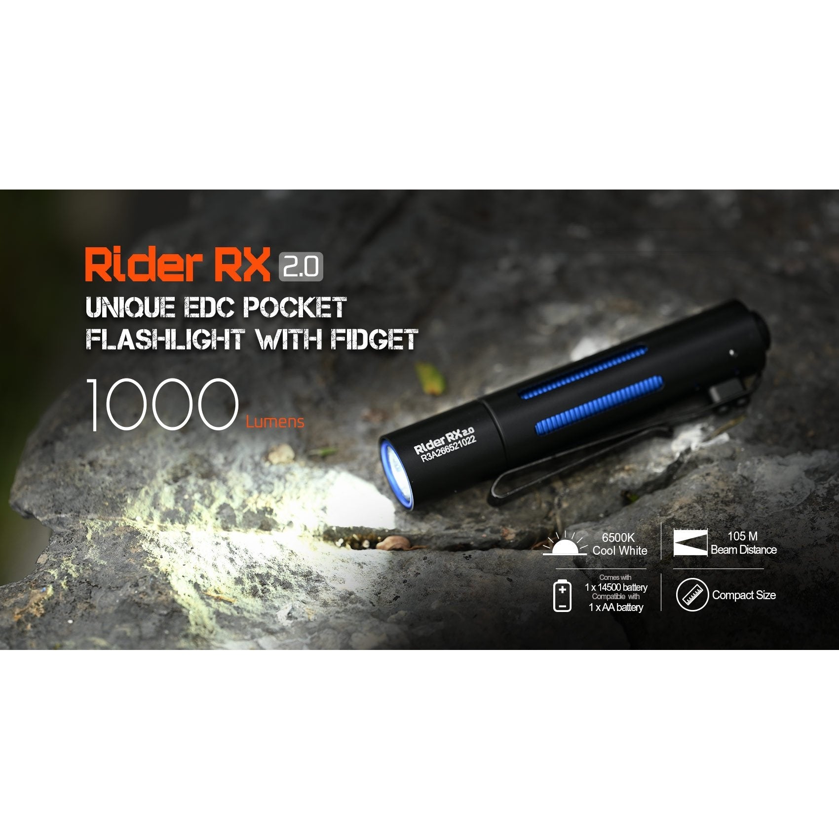 Rider RX 2.0 AA Flashlight boatyardmalaysia