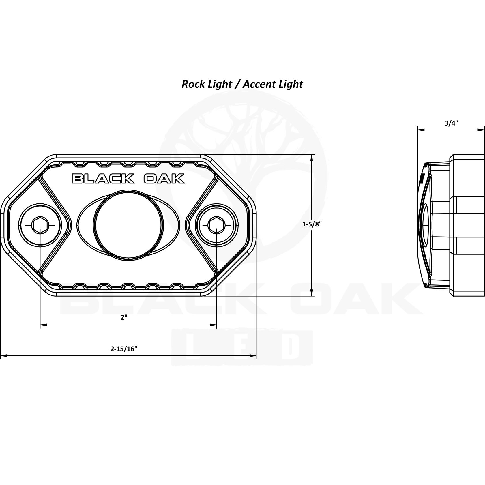 Black Oak Marine Accent Light Led White Housing