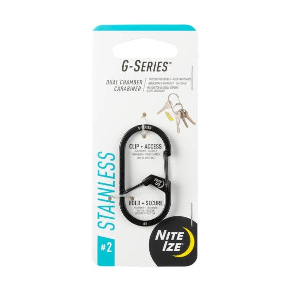 NITE IZE G-SERIES DUAL CHAMBER CARABINER #2 BLACK GS2-01-R6 boatyardmalaysia