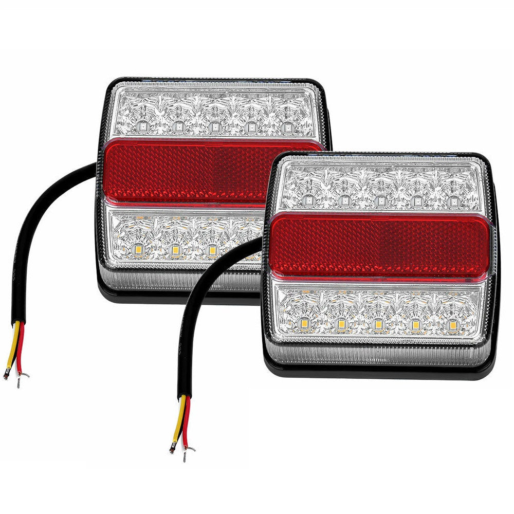2PCS Submersible LED Tail Lights Boat Trailer Waterproof Light Caravan Truck Kit