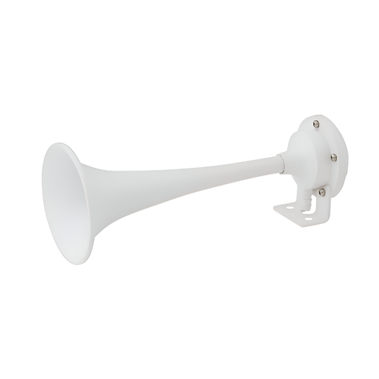 12V White Epoxy Coated Single Trumpet Mini Air Horn boatyardmalaysia