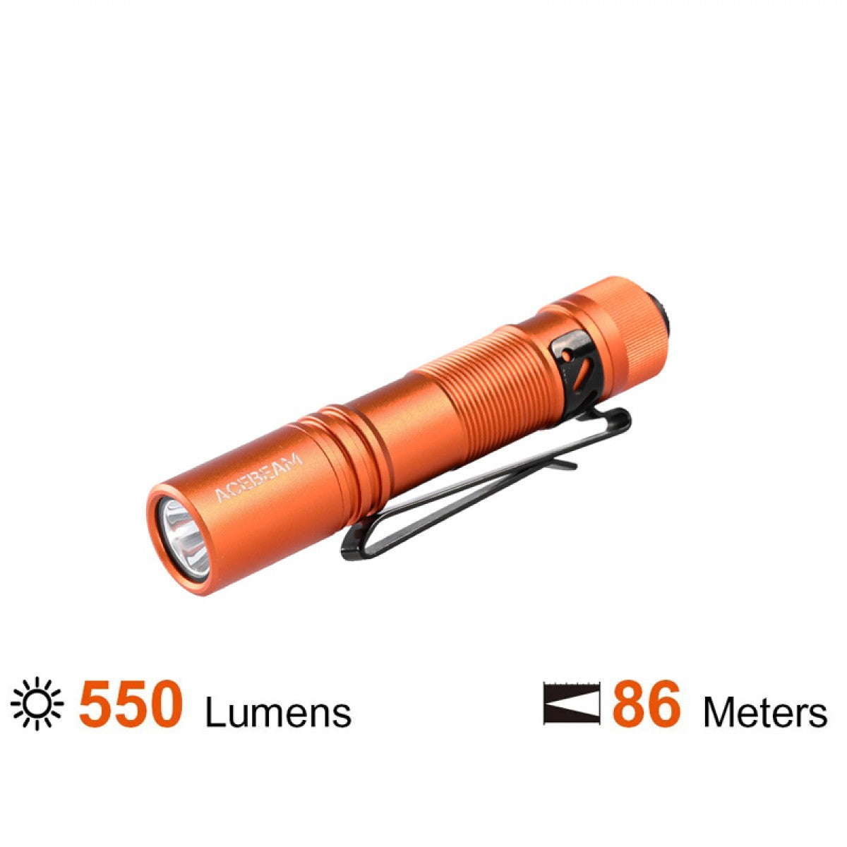 Pokelit AA Orange Nichia 219F High CRI90 LED 550 Lumens Flashlight boatyardmalaysia