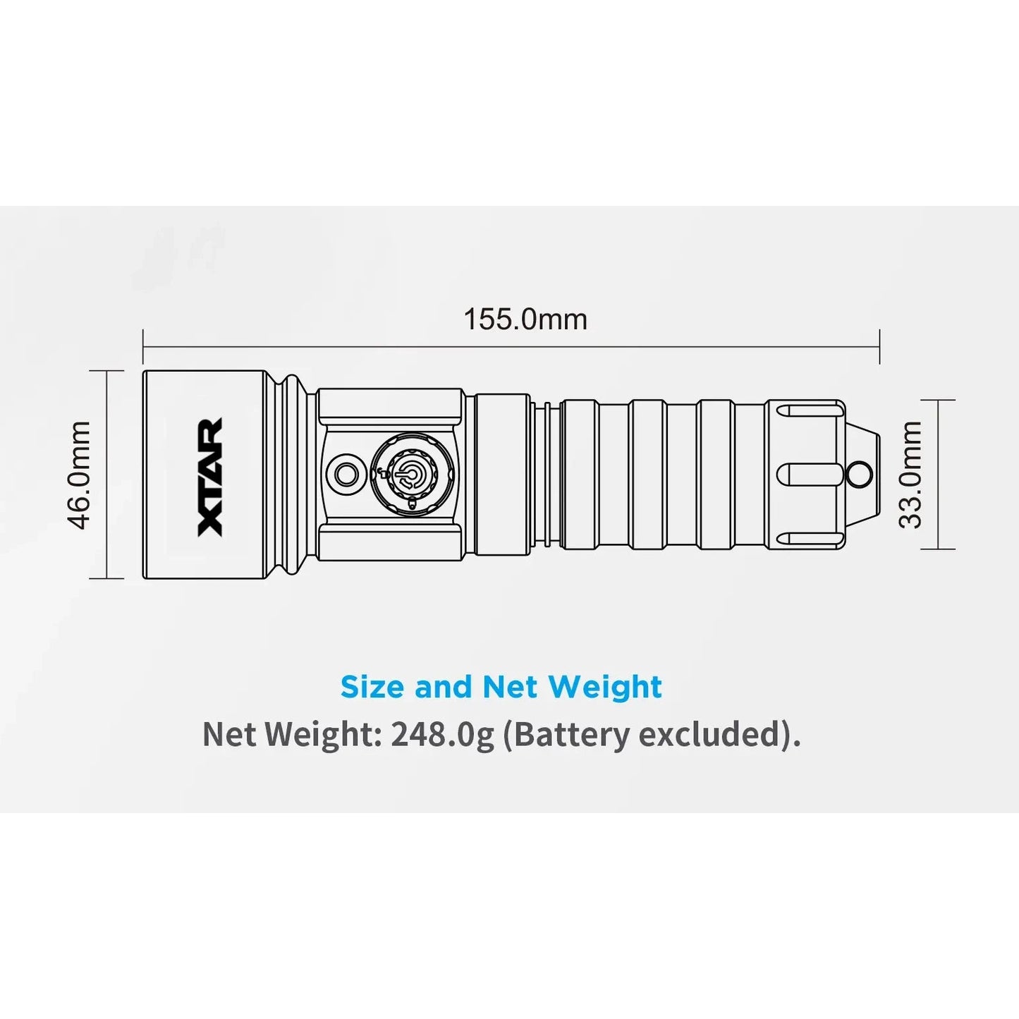 XTAR WHALE D26W 1000lm Warm Light Diving Flashlight boatyardmalaysia