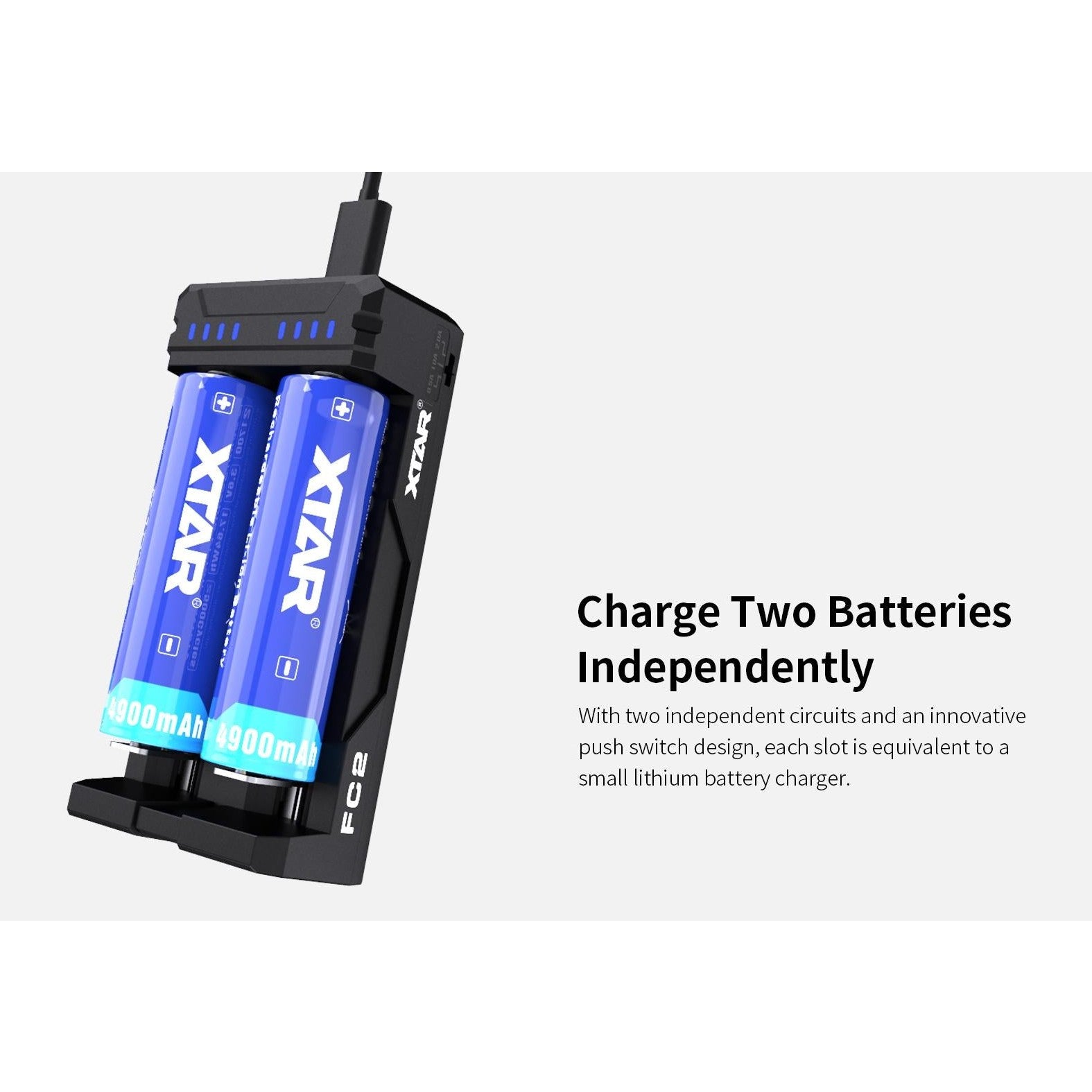 XTAR FC2 LI-ION/NI-MH MICRO USB CHARGER boatyardmalaysia