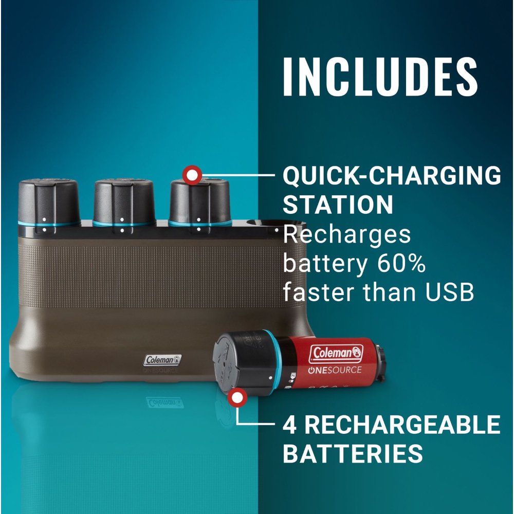 OneSource Rechargeable Lithium-Ion Battery Pack of 4 & 4-Port Quick-Charging Station boatyardmalaysia