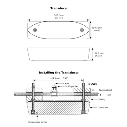 R509C-LM 2-3KW Broadband CHIRP External Mount Transducer boatyardmalaysia