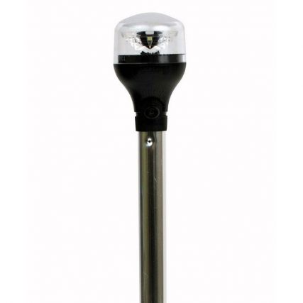 Attwood LightArmor Plug In All Around Light 20" Aluminum Pole Black Vertical Composite Base w/Adapter