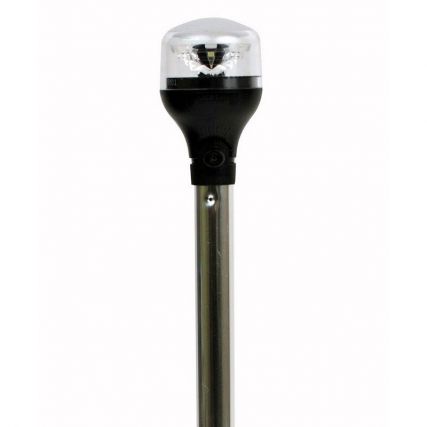 Attwood LightArmor Plug In All Around Light 20" Aluminum Pole Black Vertical Composite Base w/Adapter - Boatyard Malaysia