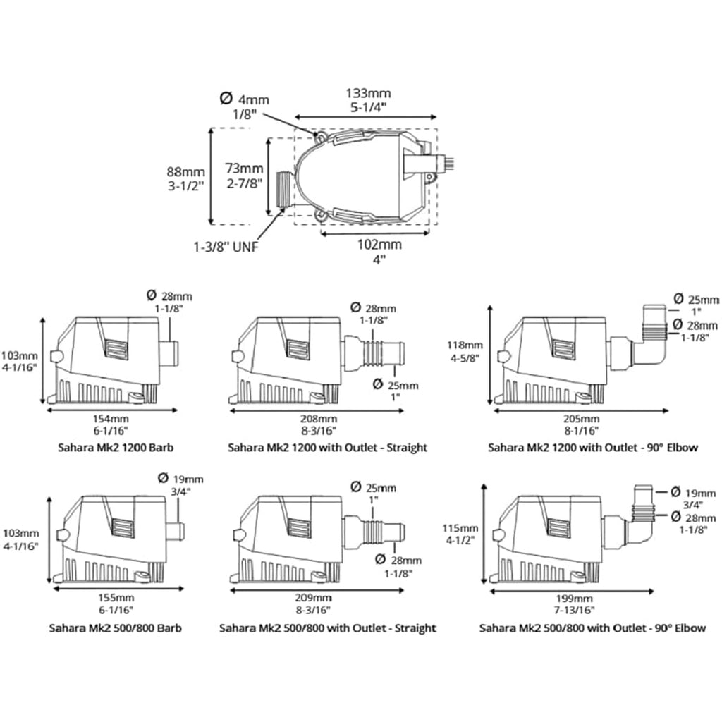 Attwood Sahara MK2 Automatic Bilge Pump 12V 500 GPH - Boatyard Malaysia