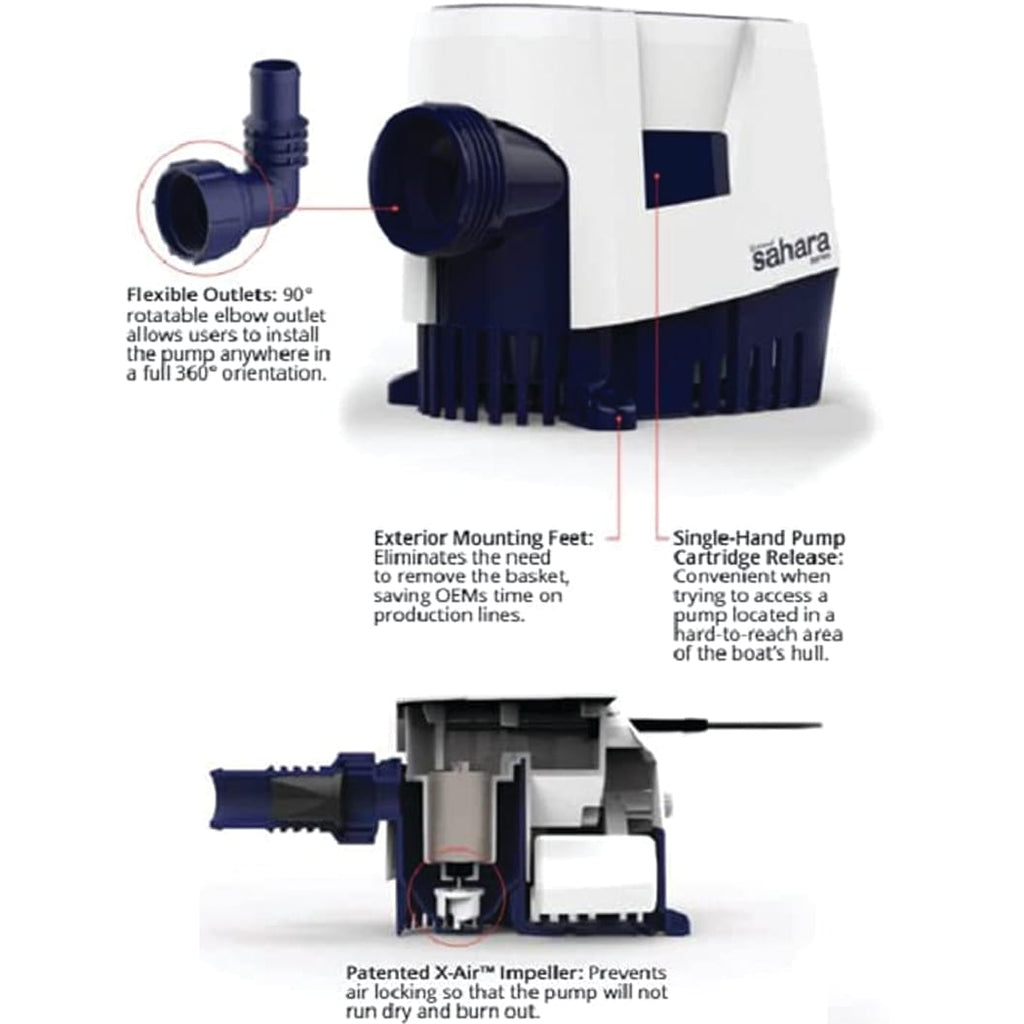 Attwood Sahara MK2 Automatic Bilge Pump 12V 500 GPH - Boatyard Malaysia